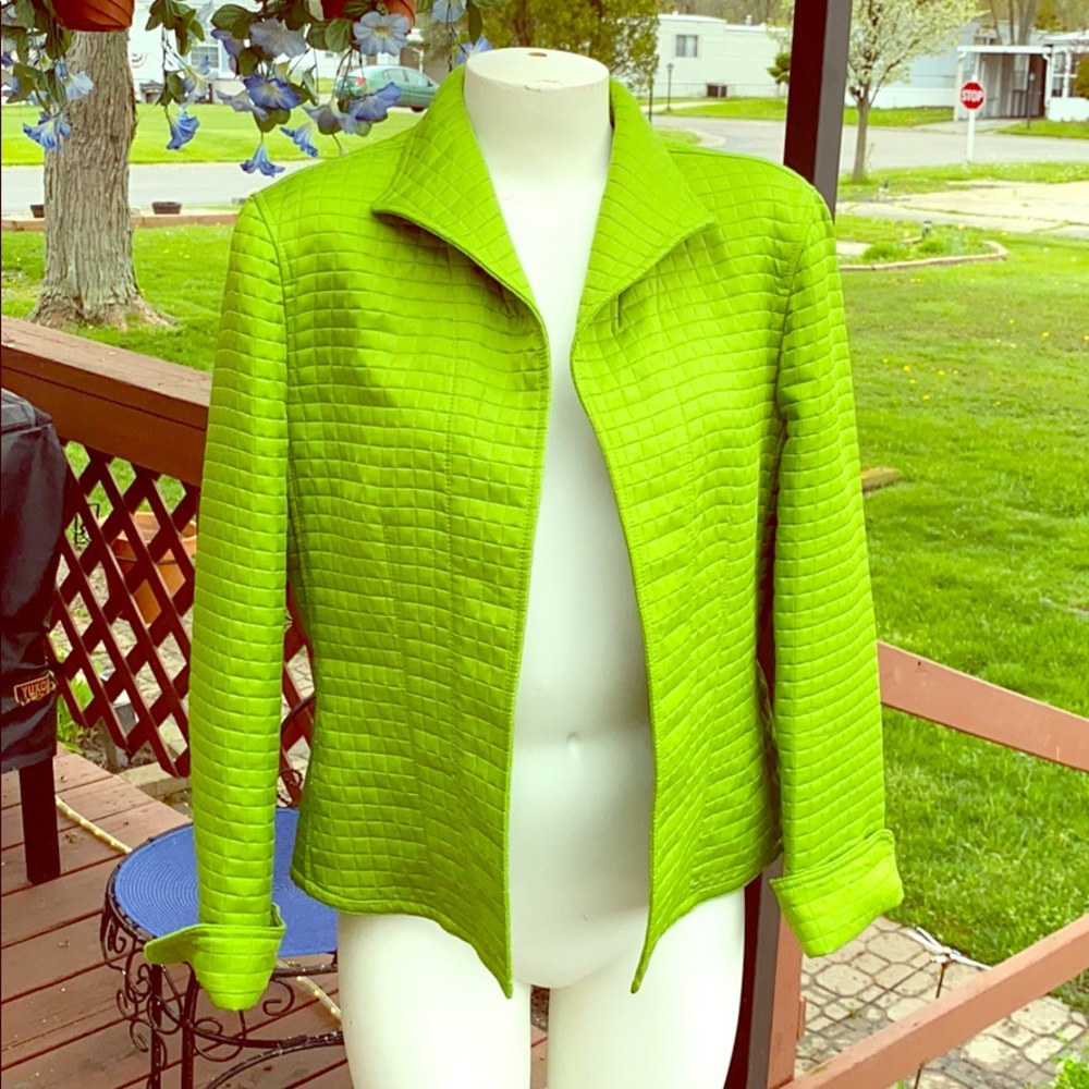 Lime green quilted jacket